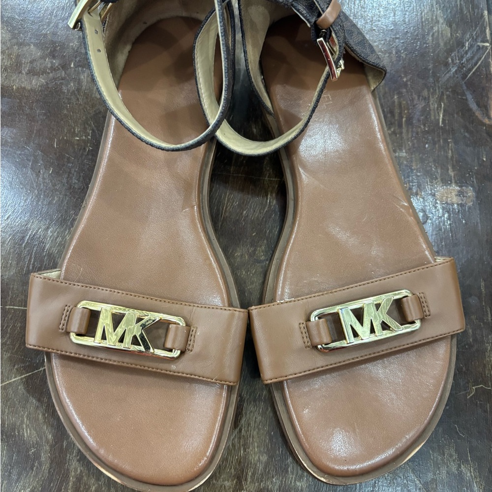 Michael Kors Camila logo  Sandals with Gold Accent